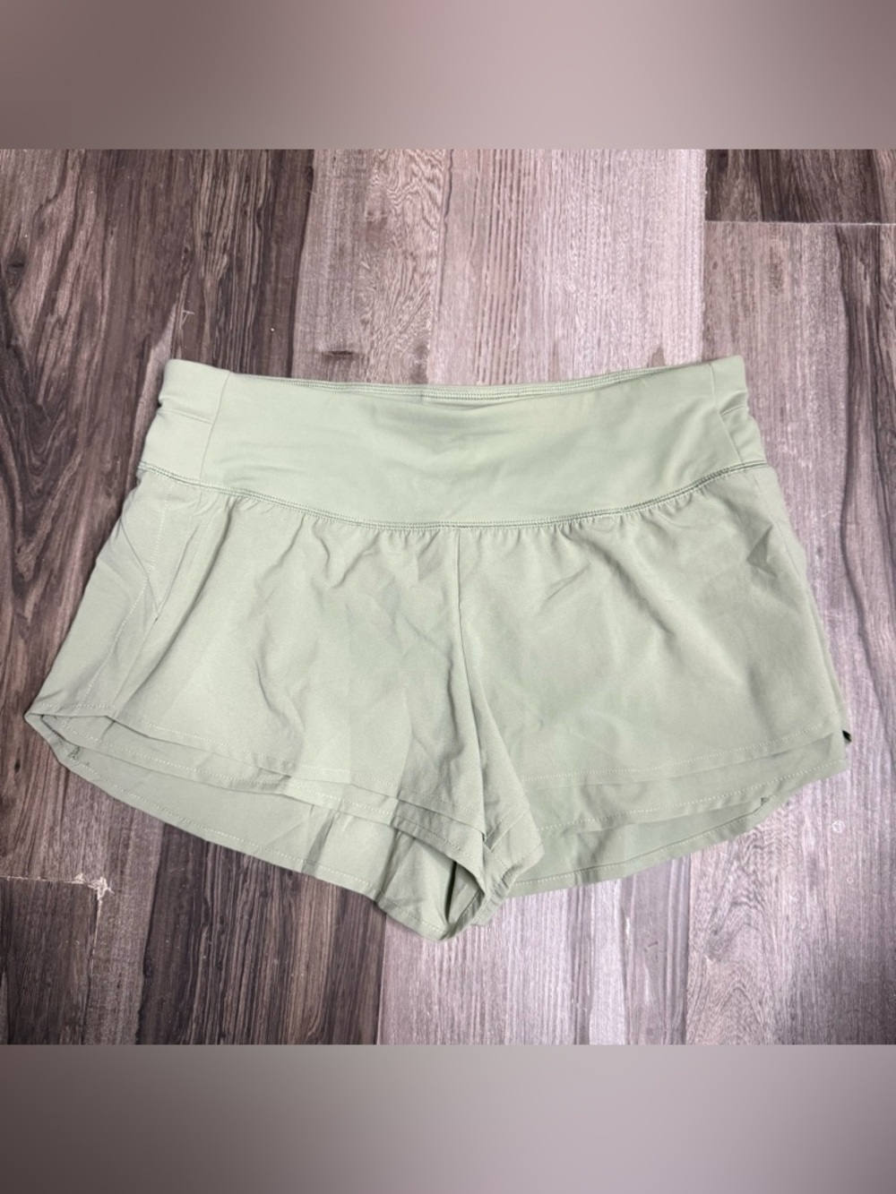 High-Rise Athletic Shorts in Sage Green